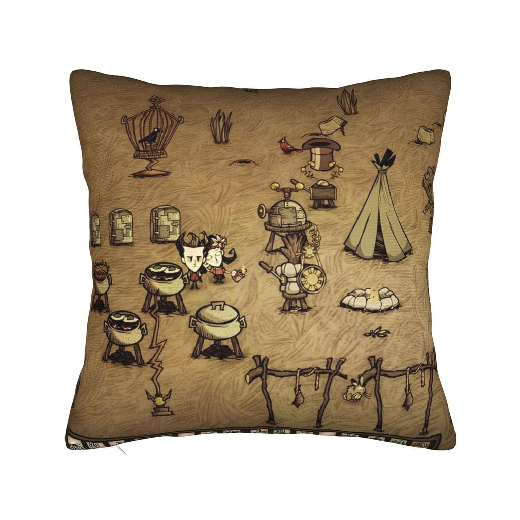 Don't Starve Characters Pillowcase Print Polyester Cushion Cover Decorative Survival Game Throw Pillow Case Cover Seat Zippered