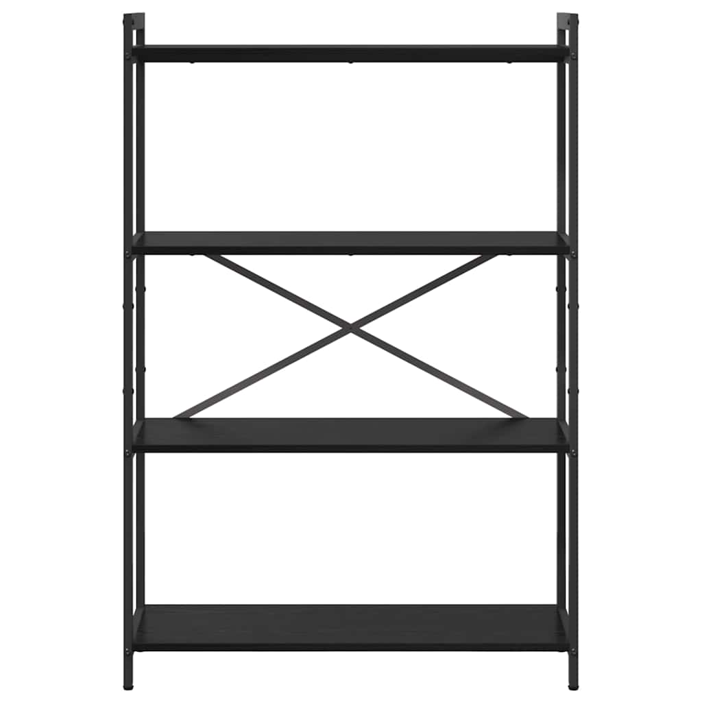 Bookshelf Black Oak Effect 80 x 30 x 120 cm Engineered Wood