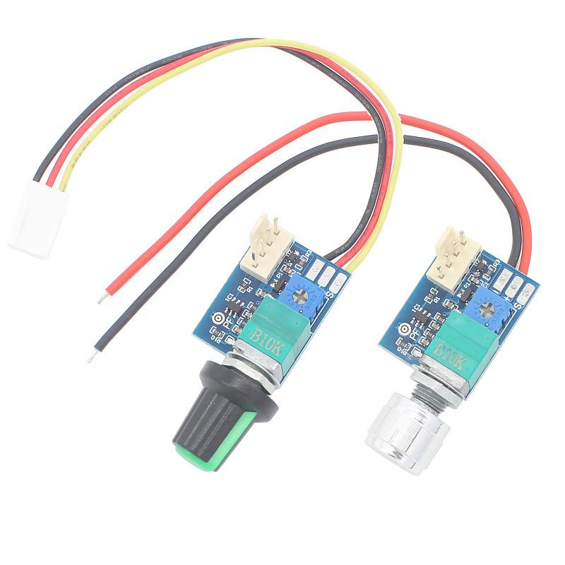 12V Manual PWM Fan Speed Controller with Switch, 4-Wire, Noise Reduction, 3A.