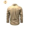 Vintage American Style Loose Fit Cotton Long Sleeve Work Shirt For Men