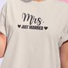 Mrs. Just Married Back Print Tee: Honeymoon Bride Shirt and Kids Tshirt