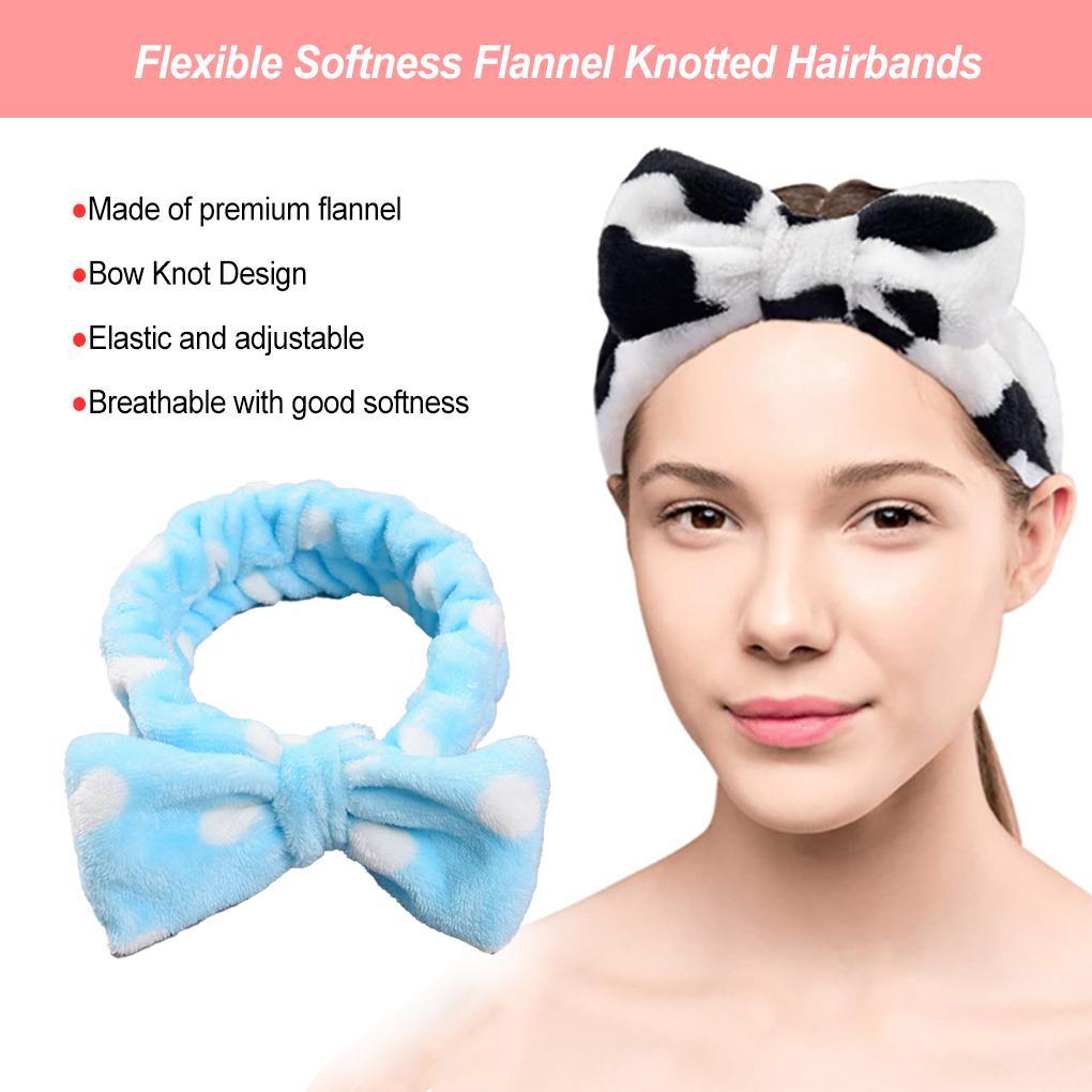 Stirnbänder Schleife Knoten Elastisch Verstellbar Flanell Schweißband Geknotetes Wickel Ornament Haaraccessoires Haarband für Gesichtswäsche