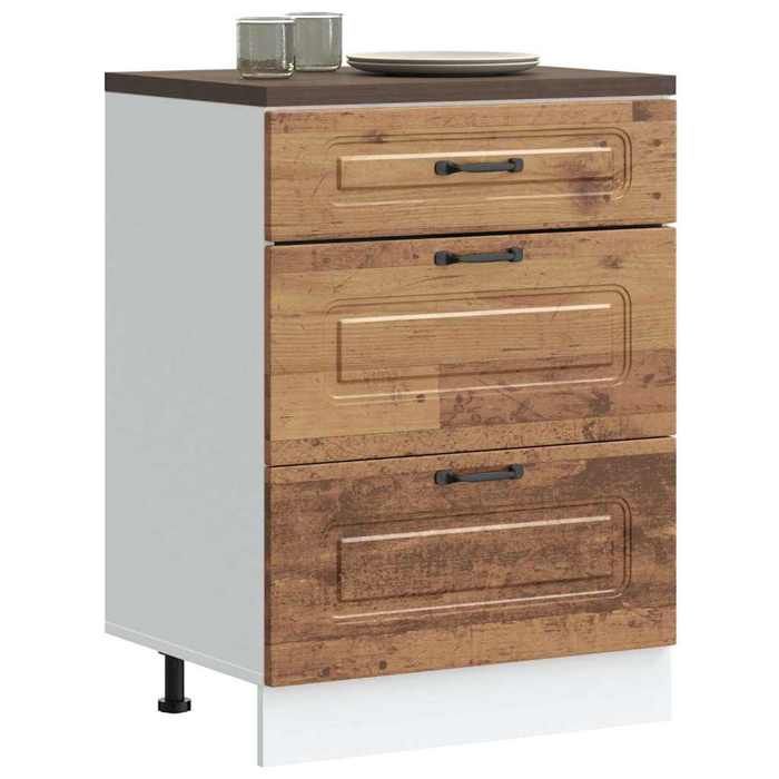 VidaXL Kitchen Cabinet Kalmar Old Wood Engineered Wood, Sink Cabinet, Kitchen Cabinet with Drawer, Cabinet 854287