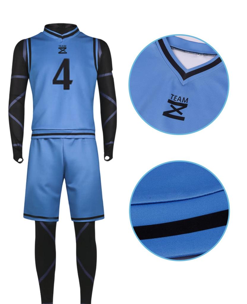 Blue Lock Cosplay Chigiri Hyoma Cosplay Costume with Chigiri Hyoma Soccer Training Team Chigiri Building First Jersey Number Blue Lock Rank 292 Hyoma