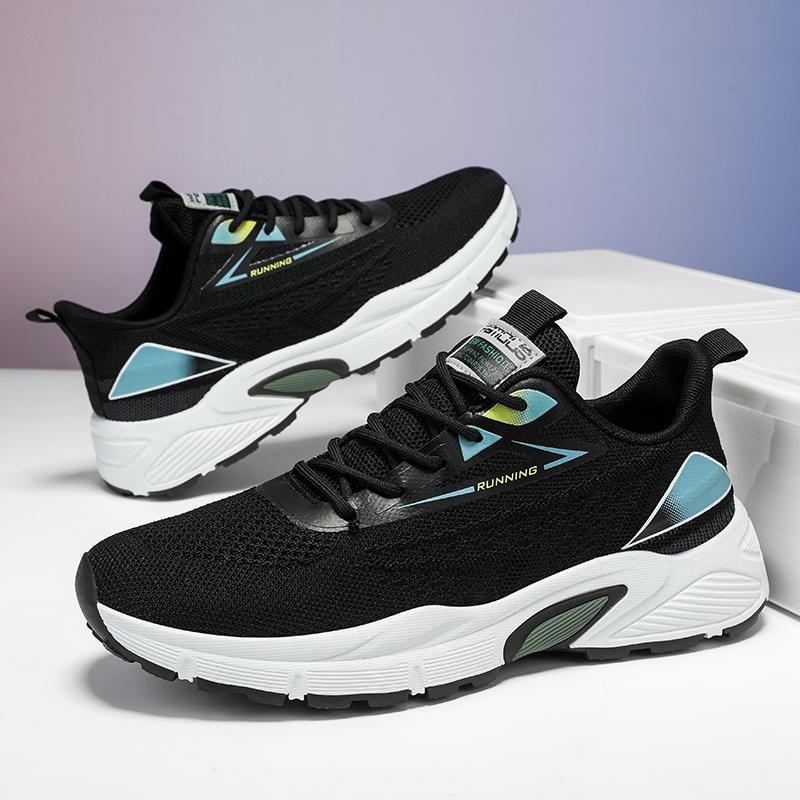 Fashion Men's Mesh Shoes Summer Breathable Soft-soled Non-slip Casual Sports Shoes Outdoor Running Shoes Fashion Student Light Sneakers