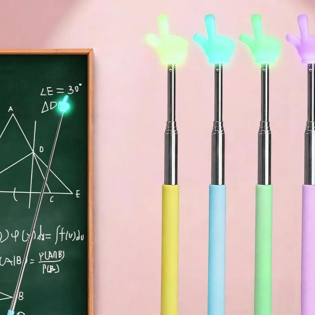 Leuchtender ausziehbarer Finger-Lesezeiger, Farben sind zufällig, Leuchtender Fingerzeiger zum Lesen bei Nacht