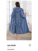 Four Seasons Merbau Hooded Coral Fleece Bathrobe: Thick, Wearable Bath Towel with Cross Tie and Long Sleeves.