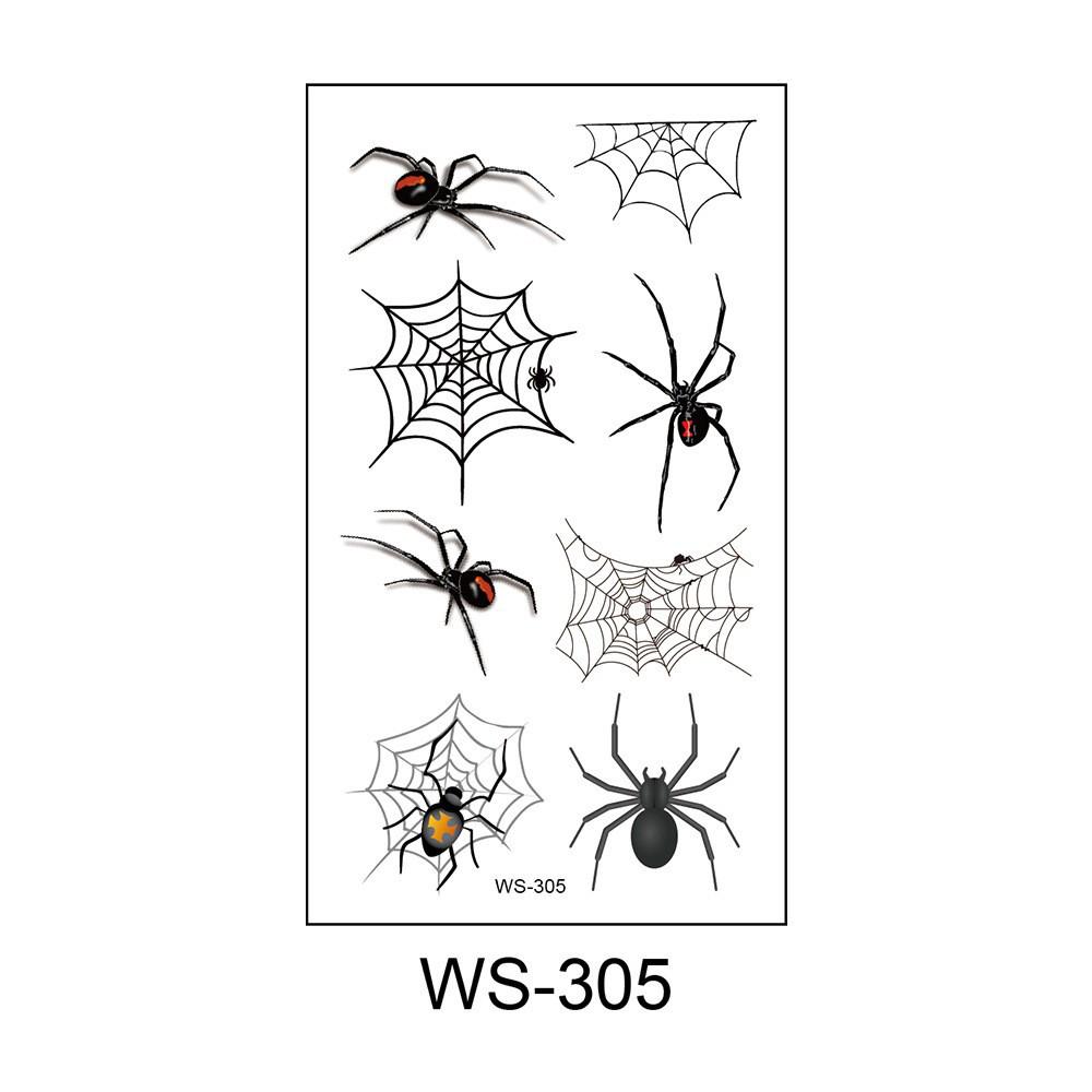 

3D Halloween Spider Tattoo Stickers: Realistic, Waterproof, Sweatproof Spiderweb Design 60x105mm