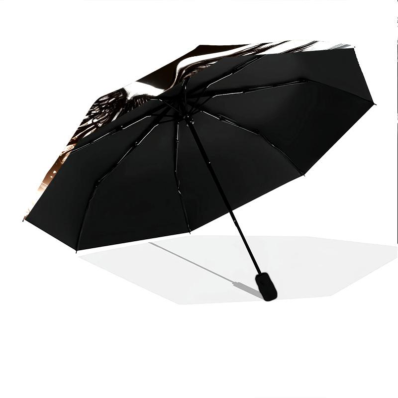 Shiny Wings  pattern, automatic folding umbrella, portable and foldable design, 8 ribs, a Christmas or birthday gift.