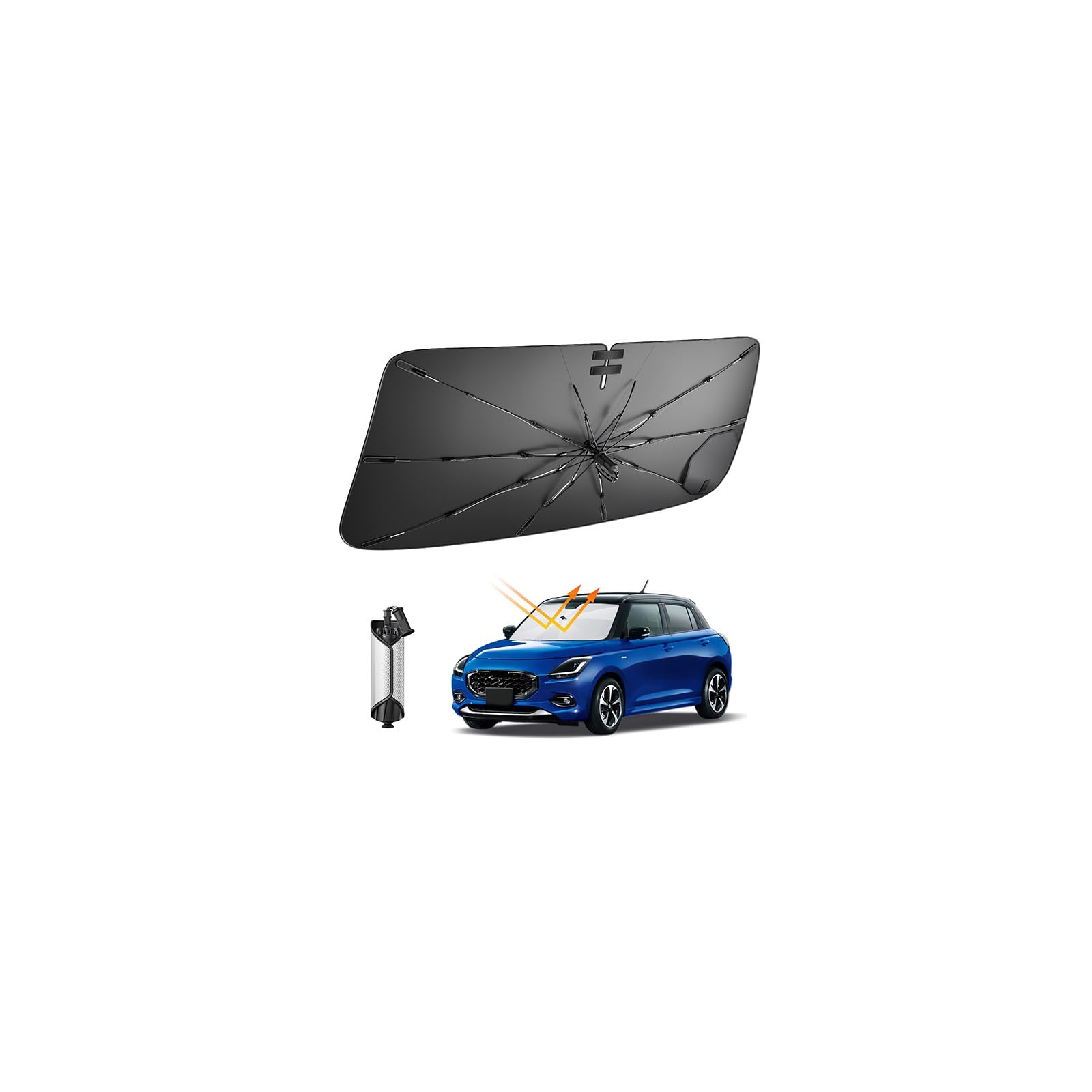 

New Front Sunshade for Suzuki Drawstring Light Heat UV Heat Windshield Dashboard Scratch Car SWIFT Light Blocking Car 10 Fiberglass Easy zc33s чёрный