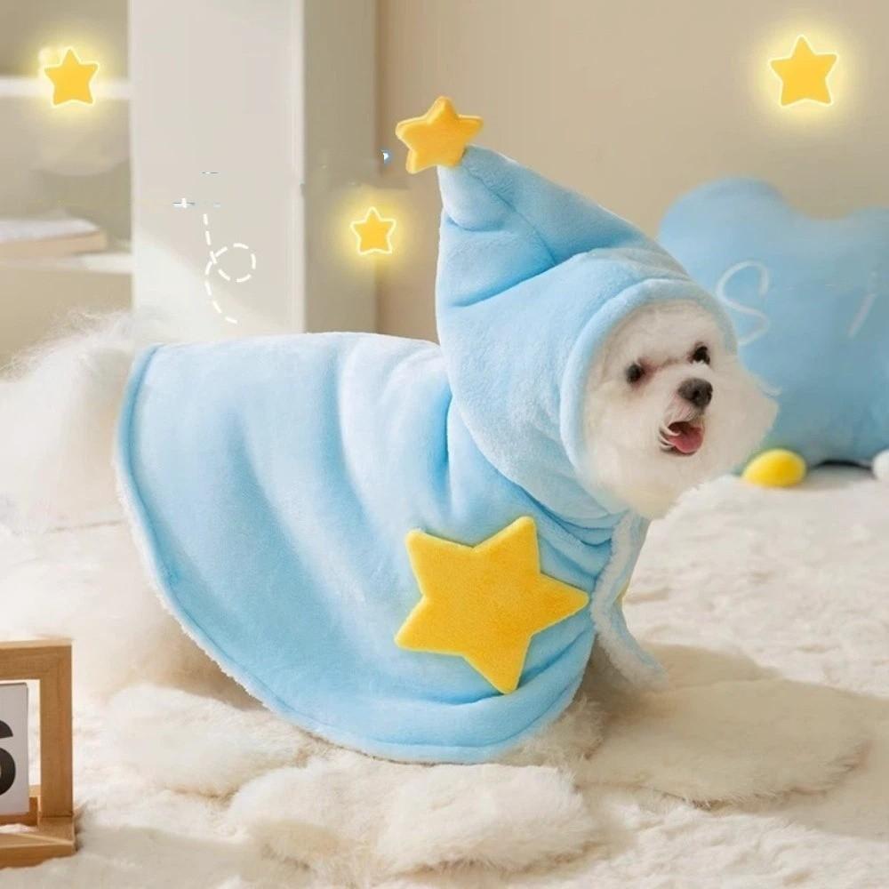 Cute Warm Dog Hooded Sleeprobe Cloak-Style Thickened Dog Pajama Blanket Comfortable Soft Pet Blanket Cape Autumn Winter