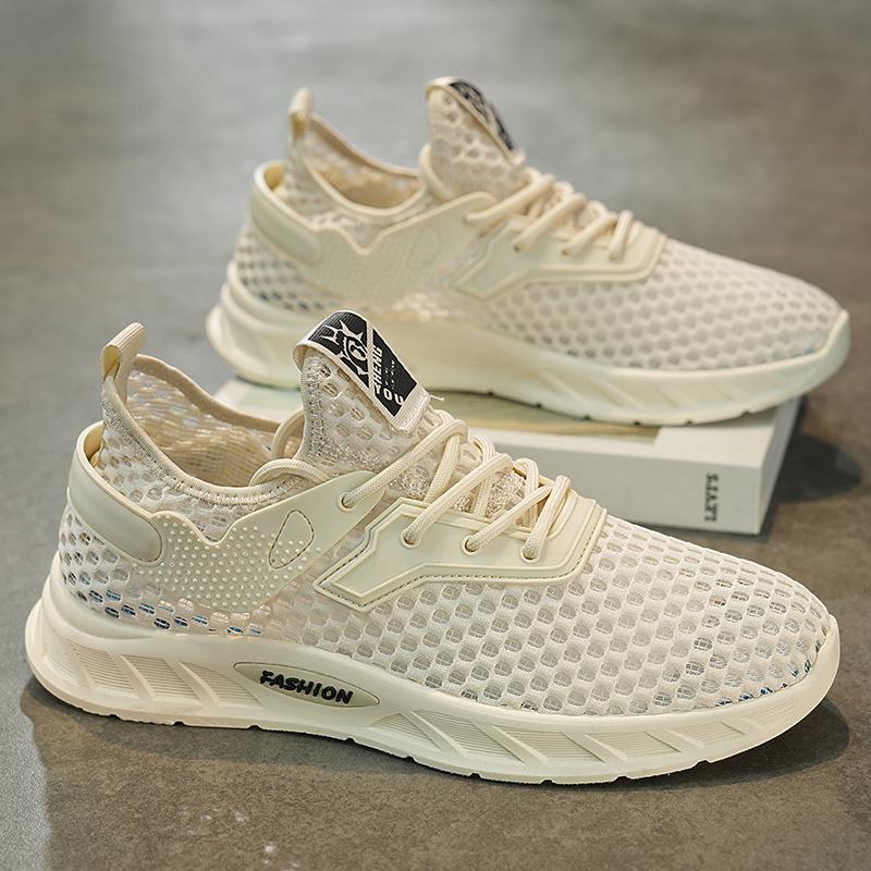 

Мужская обувь летняя дышащая тонкая сетчатая полая сетчатая спортивная для бега повседневная летящая тканая модная обувь студенческая легкая сетчатая обувь 39