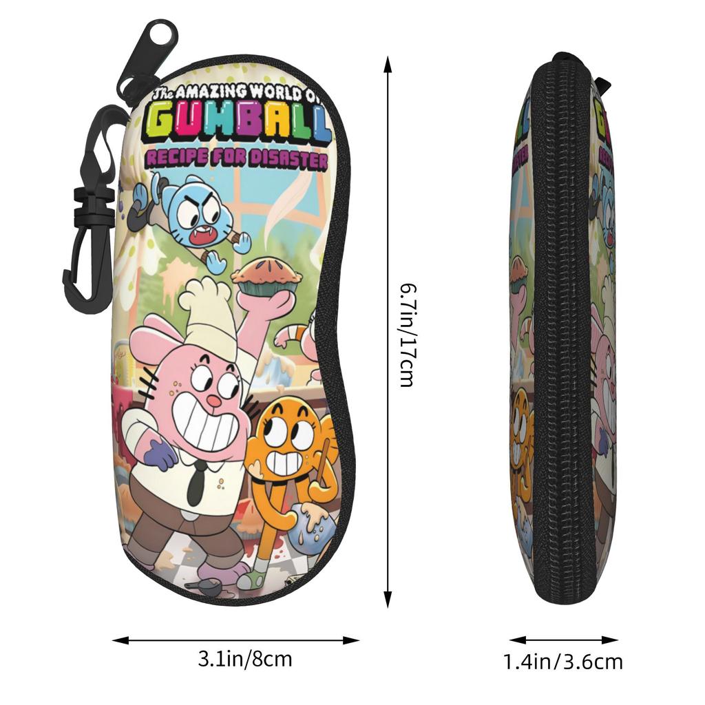 Lovely The Amazing World of Gumballs Glasses Case Student Zipper Sunglasses Storage Box Cartoon Eyeglasses Box