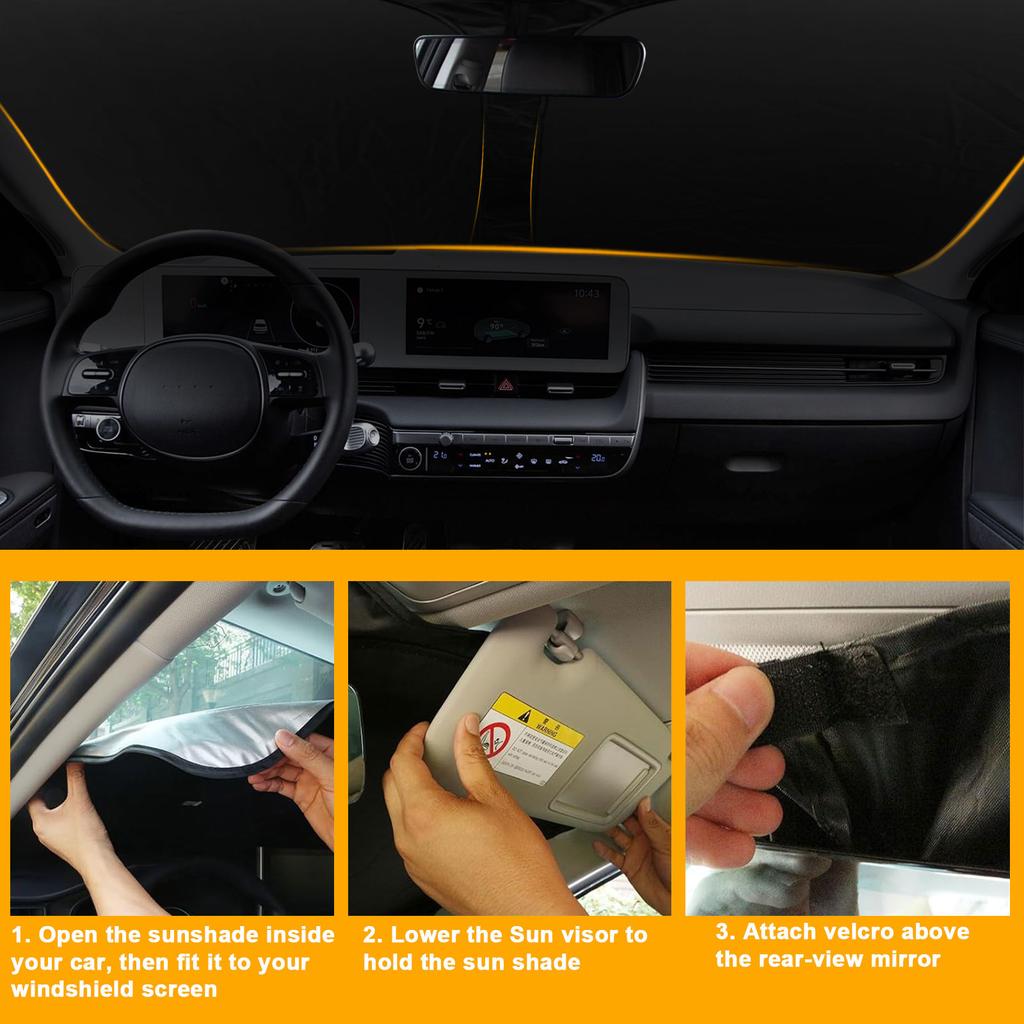 For Hyundai Ioniq 5 Accessories 2022-2025 Windshield Sunshade Sunshade Window Sun Visor Protector Foldable Blocks UV Rays