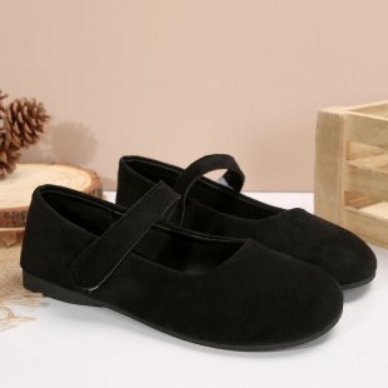 Spring and Autumn New Large Single Shoes with One Button and Shallow Mouth Small Leather Shoes for Women