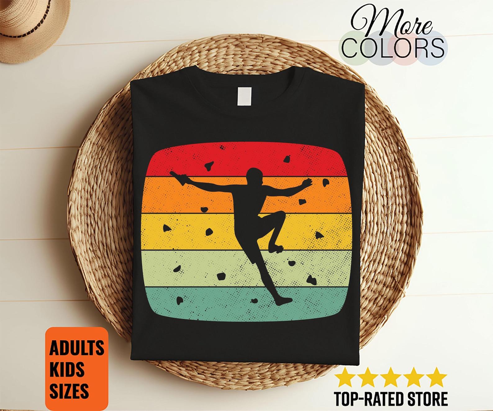Bouldering Walls Climbing Vintage Retro T-Shirt, Gift For Climber Bolder Boulder, Mountain Climb Rock Indoors Outdoors Lover Present Tees, 120