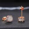 European and American popular hip-hop men's stud earrings full of diamonds, slightly inlaid zircon electroplated round earrings