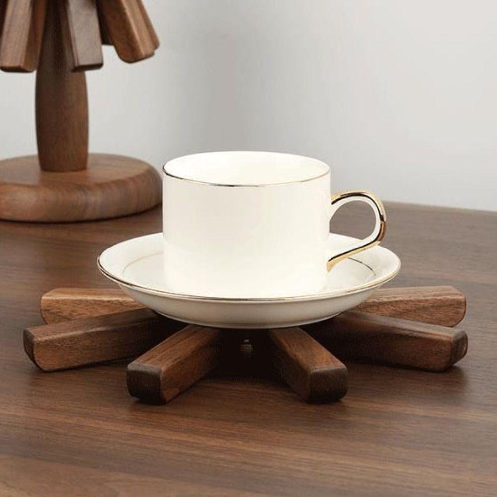 New Black Walnut Insulation Mat Solid Wood Folding Heat-insulating Placemat Small Tree Anti-hot Table Decoration Home