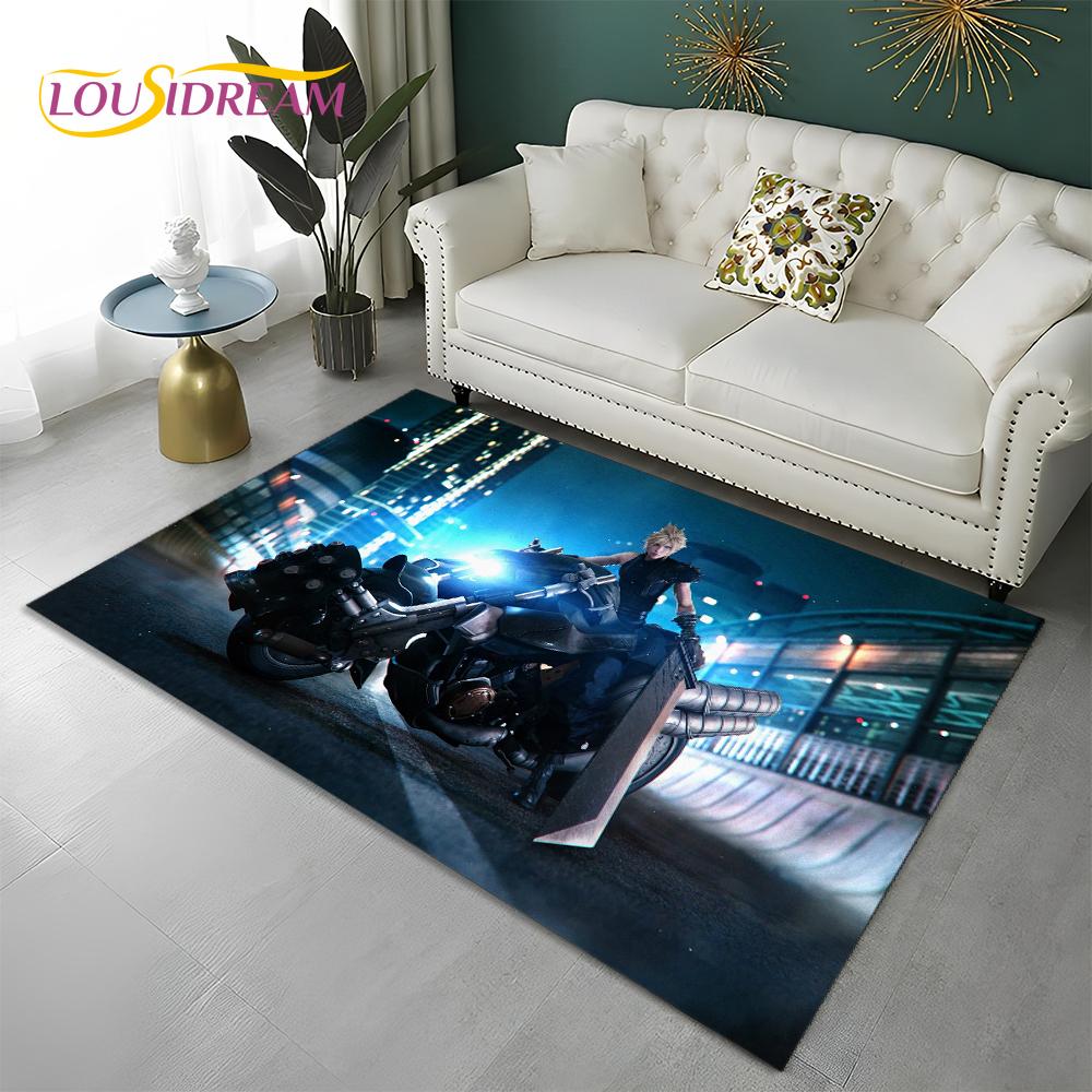 FF14 Gamer HD Final Fantasy Spiel 3D-Teppich für Zuhause, Wohnzimmer, Schlafzimmer, Sofa, Fußmatte, Dekor, Kinderbereich, rutschfeste Bodenmatte