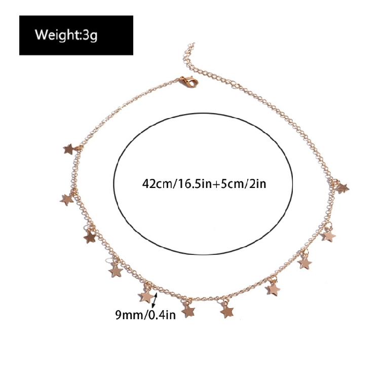 Modeschmuck Hals Alloy Material Stern Anhänger Halsband Schlüsselbein für Damen Teen