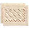 Cabinet Doors 2 Pcs Grid Design 49.5 X 39.5 Cm Solid Pine Wood