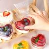 20pcs White Plastic Dessert Cups with Heart-Shaped Rim - Reusable, Clear Cake Stand C, Mousse, and Desserts - Perfect for Parties