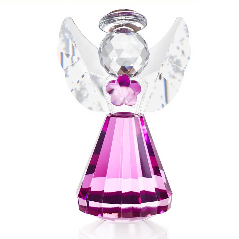 Handgefertigte Kristall Schutzengel Statue Heimdekorative Kunst Sammlerstücke Kristallstein