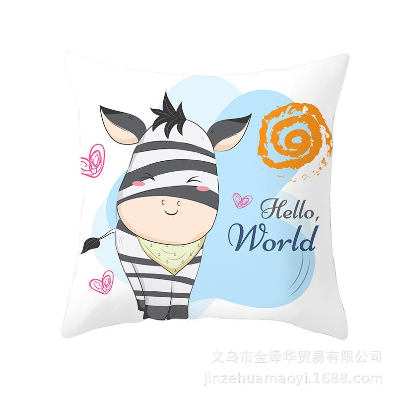 Cute Animal Cartoon Print Pillow Cover Shopee Home Supplies Car Sofa Cushion Cover