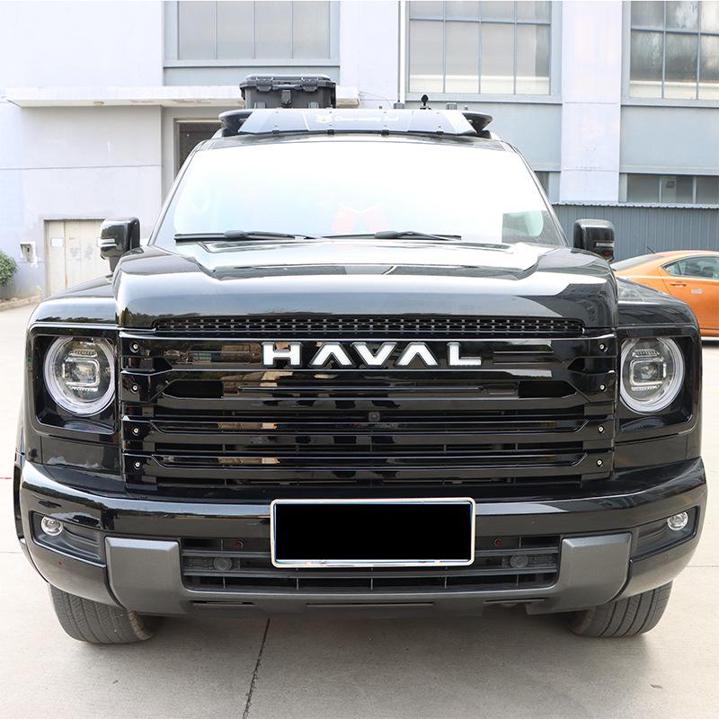 Haval H9 2nd Gen Headlight Frame Kit: Grille, ABS, LED Beads, Black Warrior Design