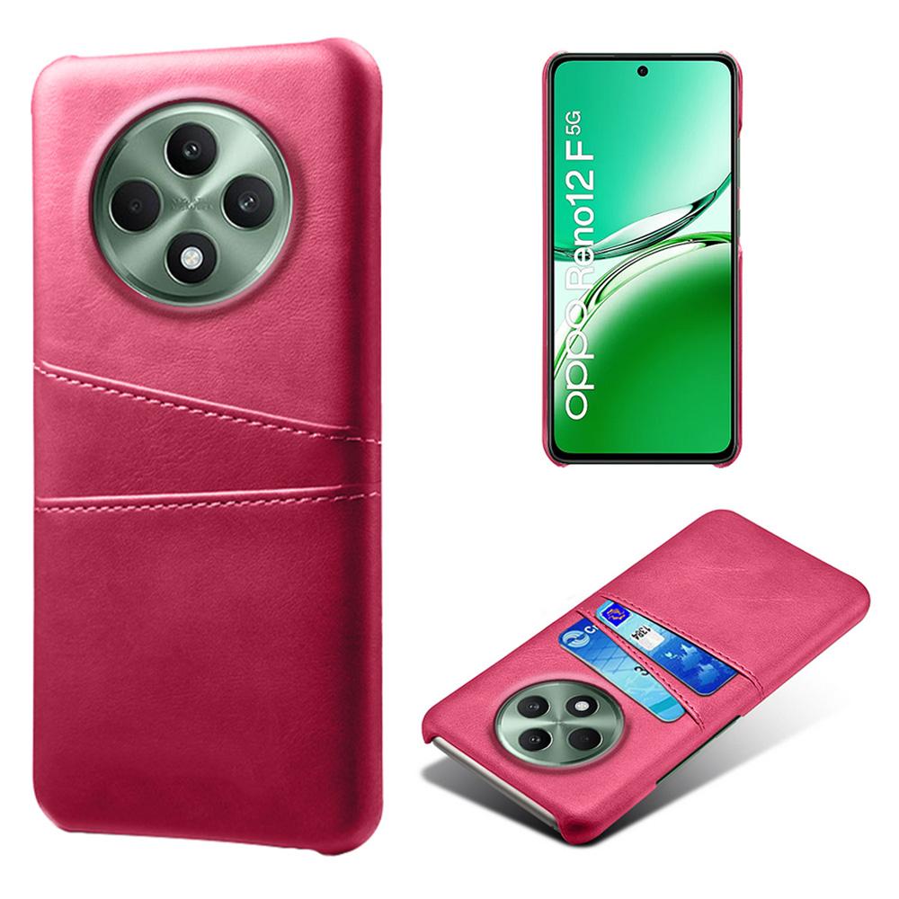 For Oppo Reno12 F 5G Case Dual Card Slots PU Leather+Hard PC Phone Cover