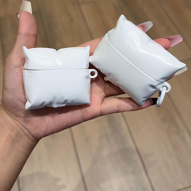 

Generation Steamed Stuffed Bun for Airpodspro/Pro2 Headset Protective Case AirPods New 1/2/4 Th Generation 3 Earphone Case 49*46 airpods 1/2 Generation(53*44) White pillow