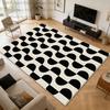 Retro Checkerboard Geometric Style Fluffy Carpet Decoration Living Room Non-slip Soft Rug Easy Clean Short Velvet Big Floor Mats