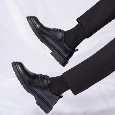 New Business Dress Leather Shoes Casual Breathable Soft Sole British Wedding Shoes Derby Leather Shoes