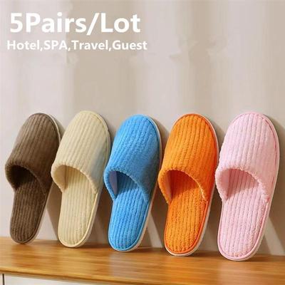 5 Paare/los Mix Farben Männer Frauen Einweg Hotel Hausschuhe Baumwolle Rutschen Home Reise SPA Slipper Gastfreundschaft Günstige Schuhe