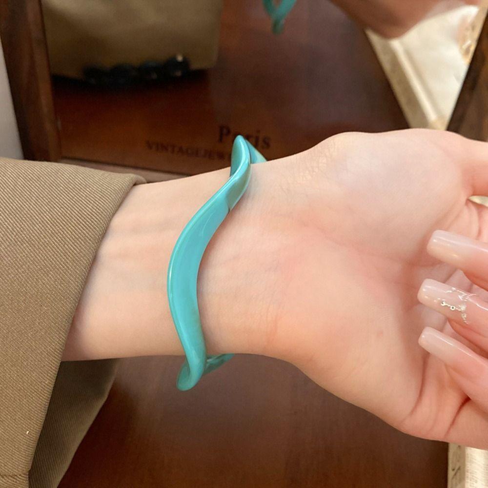 Minority Design Glitter Acrylic Bangle Vintage Geometric Irregular Bangle  Party
