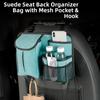 Car Seat Back Organizer Storage Bag with Suede Leather Tissue Holder Hanging Mesh for Car Interior Storage 345x245x58mm