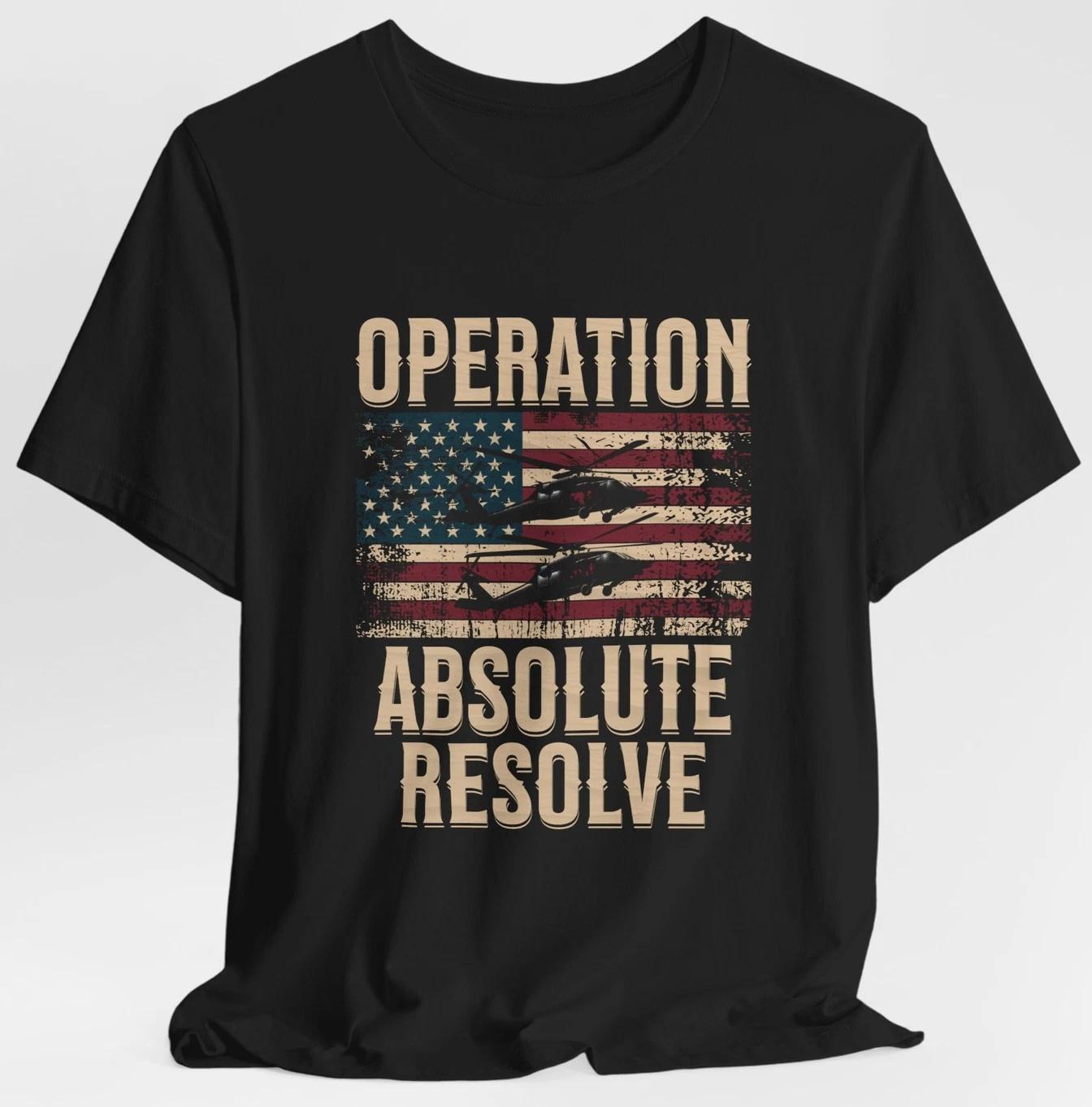 Operation Absolute Resolve Flag Tee | Military USA Patriotic 2XL