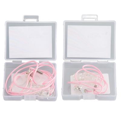 Hearing Aid Holder Transparent Clip Pink Rope Nylon Easy Fixing Hearing Aid Lanyard for Gardening Wo