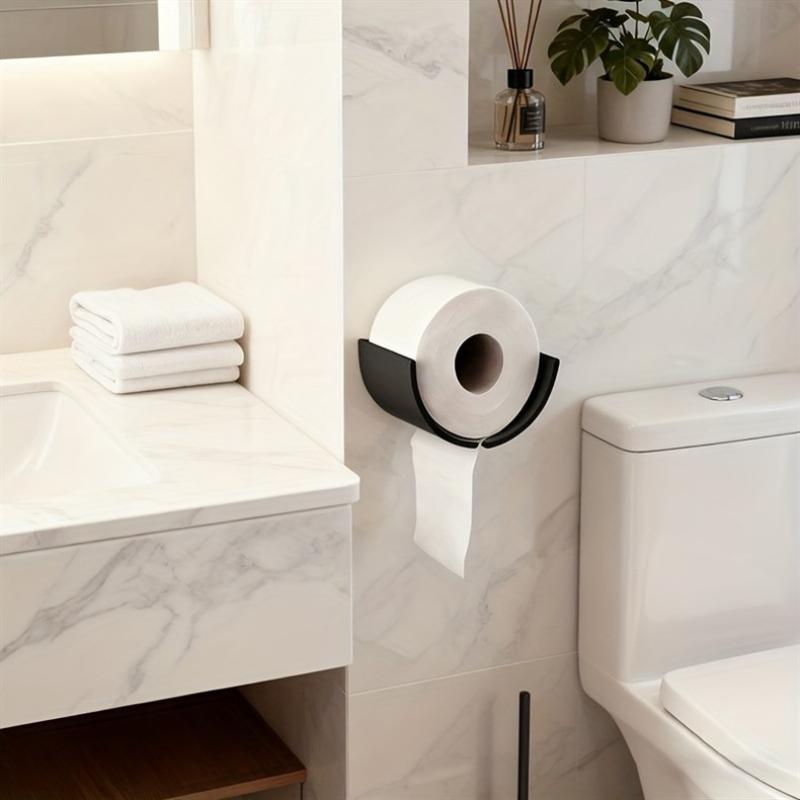 3D Printed No Drilling Wall Mount Paper Holder Multifunctional Bathroom Toilet Roll & Kitchen Paper Towel Storage Organizer