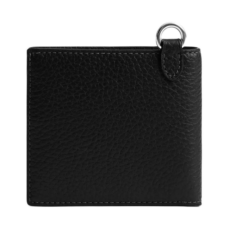 COACH 11 flip closure chain cow leather wallet men's black black