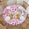 Luxury High 3D Floral Tablecloth Round Waterproof Fashion Trend 3D Flowers Table Cloth Cover for Kitchen 60 Inch