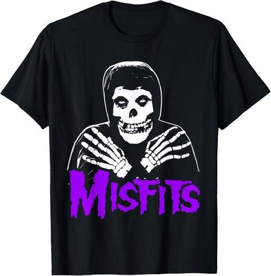 Misfits – Cross Hands Lila Schädel Schwarzes T-Shirt