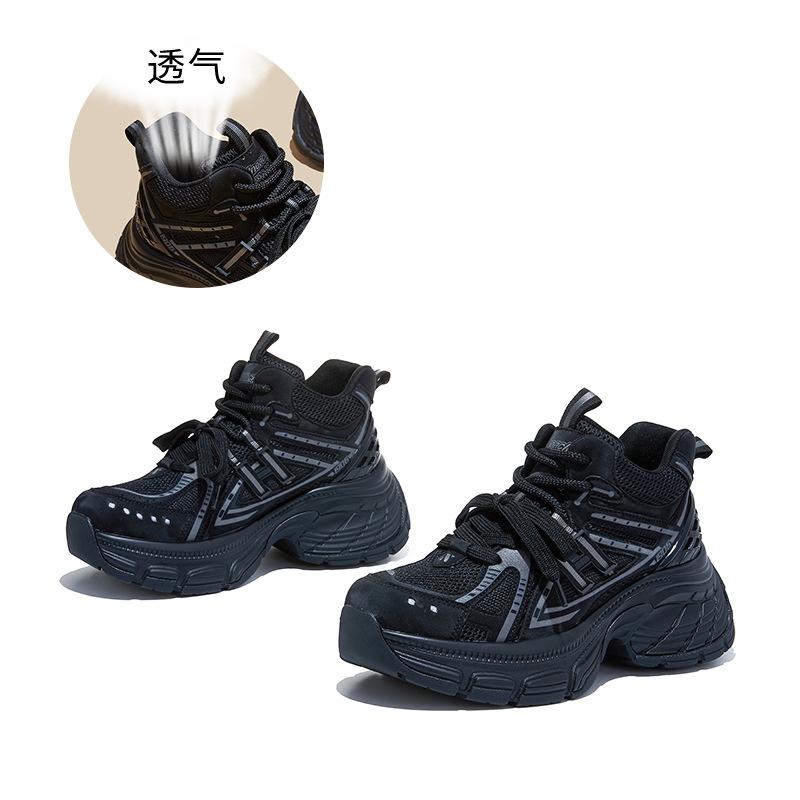 Suction film sole high-top dad shoes women s winter platform sports shoes women s casual trendy cool women s shoes 40 чёрный