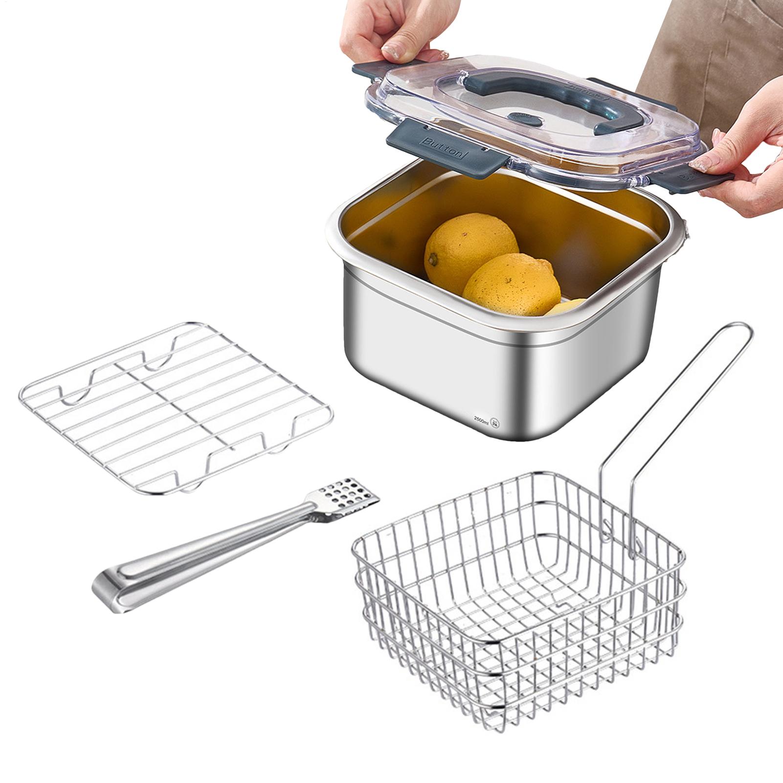 2500ml Hiking Cooking Set Camping Cookware Set Square Camping Cooking Pot Multifunctional Camping Equipment Deep Fryer Pot CN