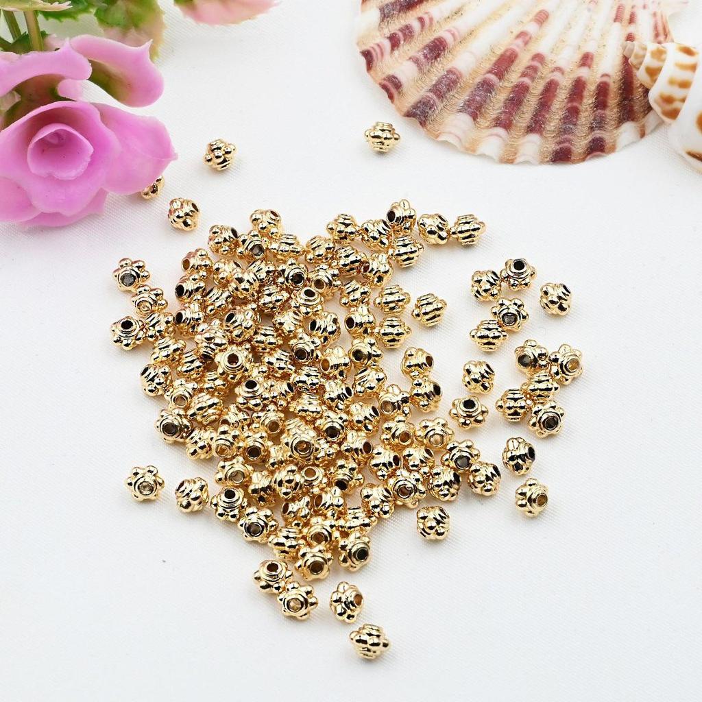 14K Gold-Filled Color-Preserving Snowflake Spacer Beads for DIY Bracelets