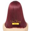 Bob Wig Human Hair 13X4 HD Lace Frontal Short Straight Lace Front Bob Wigs for Black Women Human Hair Wine Red 99J Burgundy