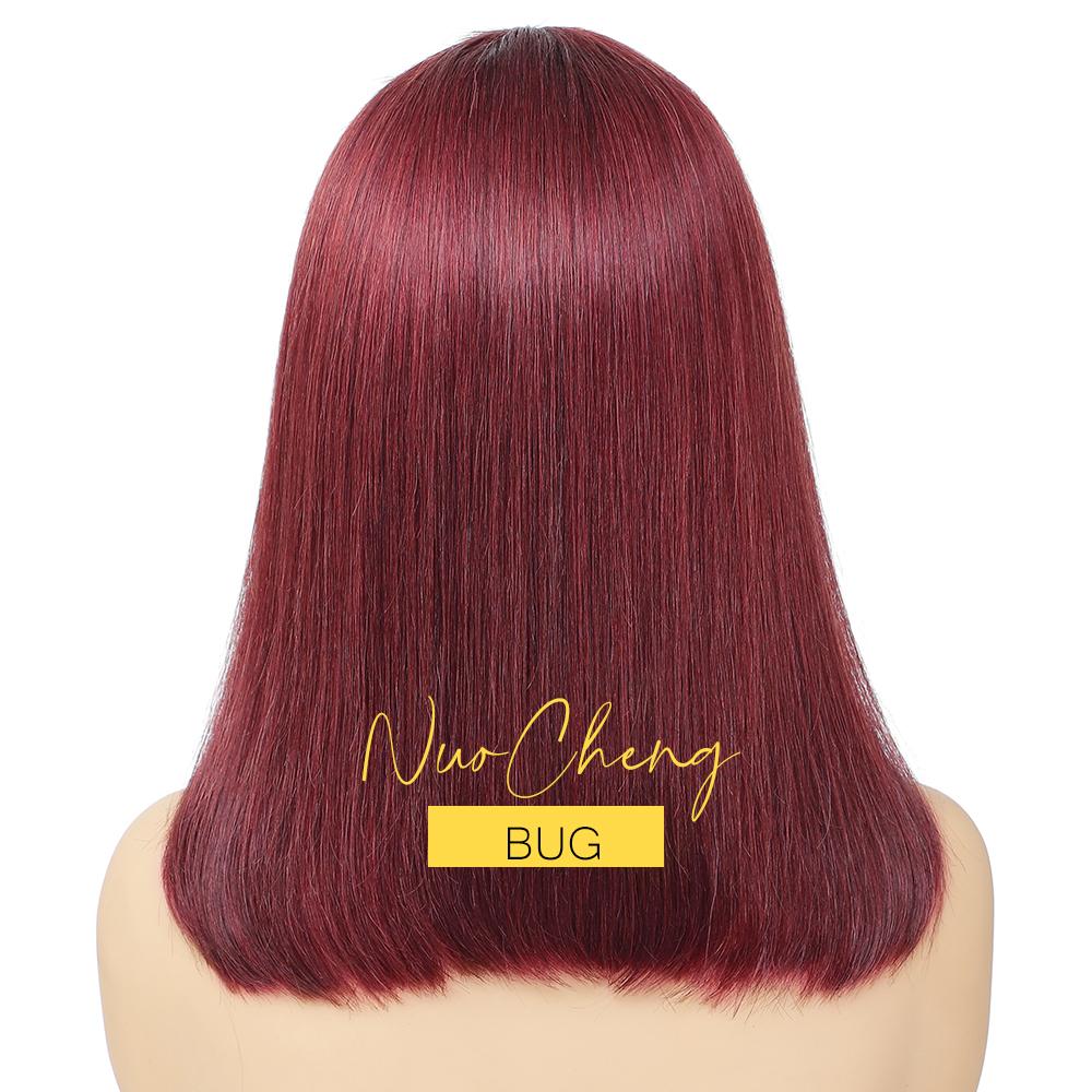 Bob Wig Human Hair 13X4 HD Lace Frontal Short Straight Lace Front Bob Wigs for Black Women Human Hair Wine Red 99J Burgundy