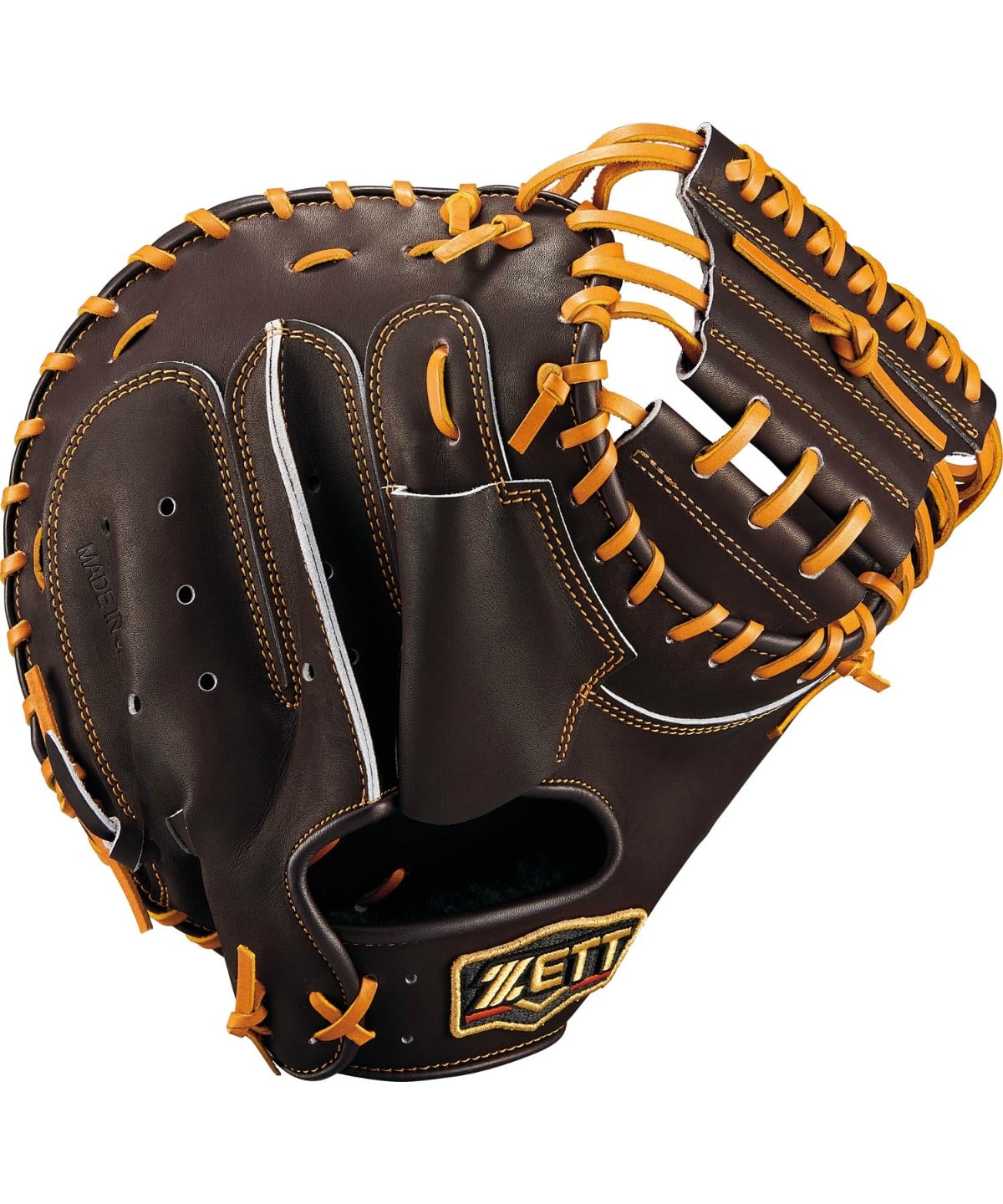 

ZETT Pro Status Soft Baseball B Made in BRCB30960G Catcher s Mitt, Brown/Oak (3736), Japan,