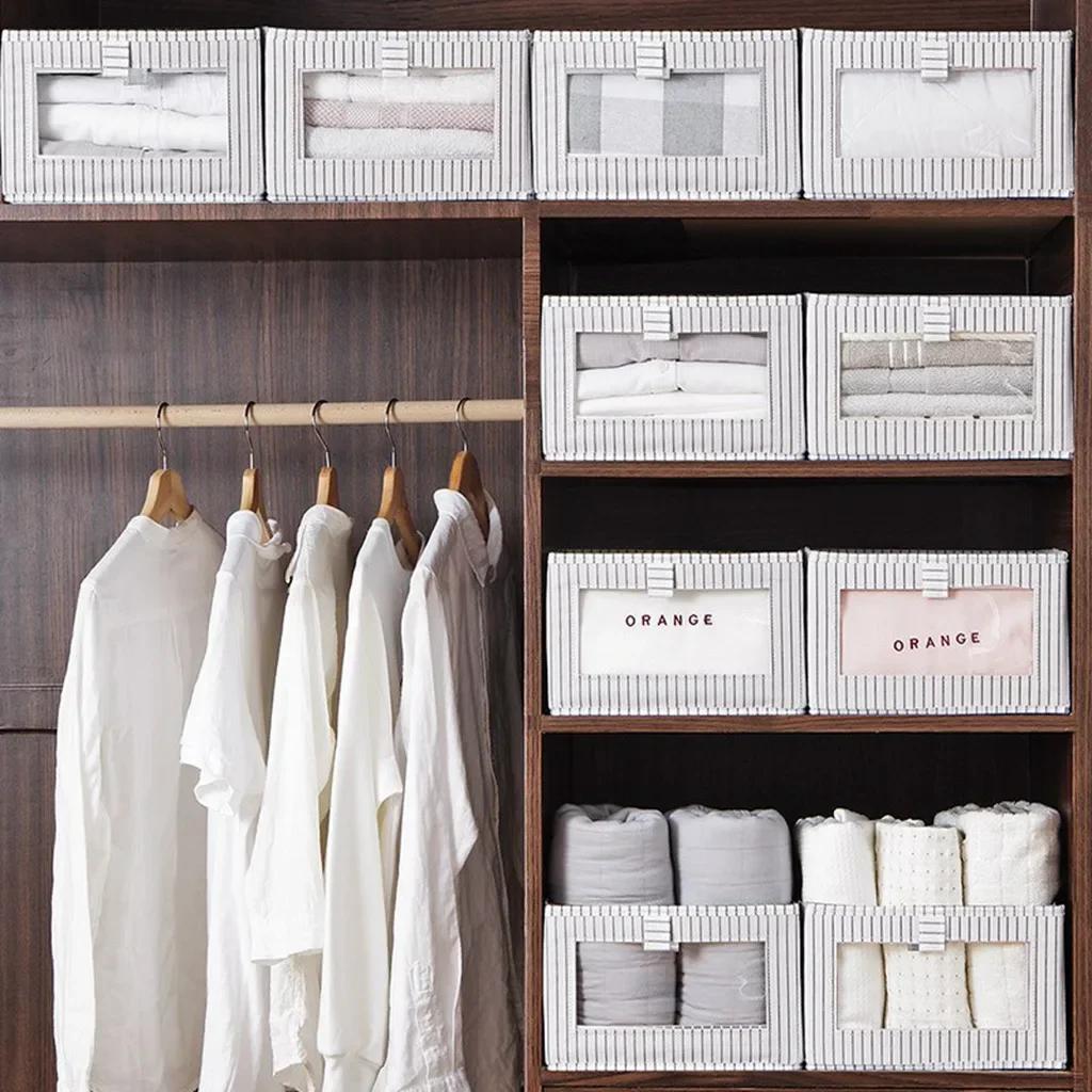 Foldable Non-woven CD Storage Box Foldable Bins Kids Toys Wardrobe Clothes Organizers Cosmetics Storage Basket Laundry Basket