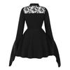 Women's Clothing, Heavy Embroidery, Lace Patchwork, Bow, Bat-sleeve Dress, Performance Costume